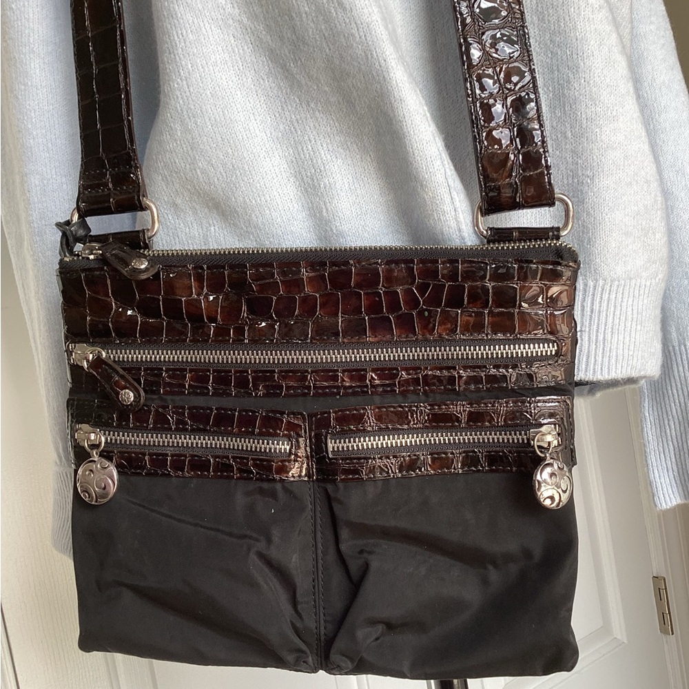 Brighton Black and Brown Crossbody Bag- Go Go Messenger
